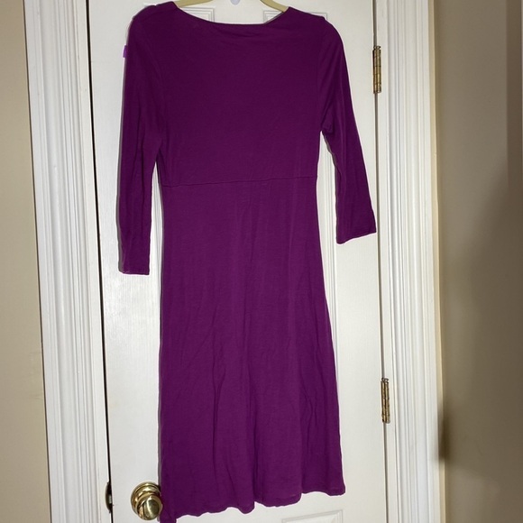 BODEN Sz 8 Tencel Lyocell  Jersey V -Neck  Long Sleeve Dress Purple - Picture 2 of 7